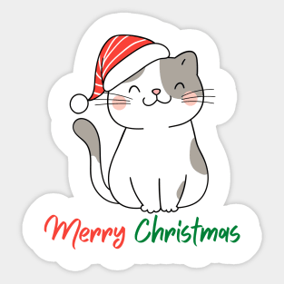 MERRY CHRISTMAS! Cat with a Hat Sticker